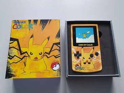 Gameboy Color GBC Amoled Oled Pokemon Pikachu CIB | Retro LCD XL IPS MOD Display - Image 1 of 4