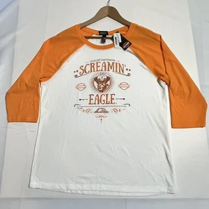Harley-Davidson Shirt 1/4 Sleeve Screaming Eagle Fall Halloween 2XL Womens New - Picture 1 of 7