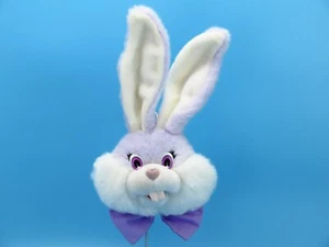 Vintage Rabbit Head Plush Bunny Talking Censor Door Wall Hang Purple Easter 16.5 - Picture 1 of 12