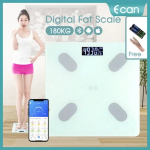 Wireless Digital Bathroom Body Fat Scale 180KG WHITE Bluetooth Scales Weight AU - Picture 1 of 12