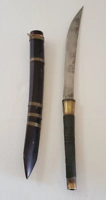 Antique Vintage Old Burma Dha Dagger Sword - Image 1 of 4