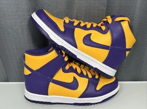 NIKE DUNK HIGH (GS) COURT PURPLE "LAKERS" DZ4454-500 SZ 4.5Y/ WOMENS SZ 6 - Picture 1 of 5