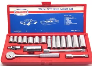 Challenger by Proto 20 Piece 3/8" Drive Socket Set 2420 in Case USA Lightly Used - Picture 1 of 3