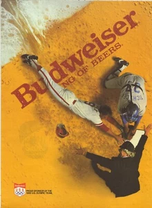 1988 Budweiser Vintage Print Ad Baseball King of Beers Proud Sponsor US Olympics - Bild 1 von 1