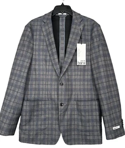 Bar III Sport Coat Mens Size 40L Gray Windowpane Plaid Slim Fit NWT $295 - Picture 1 of 7