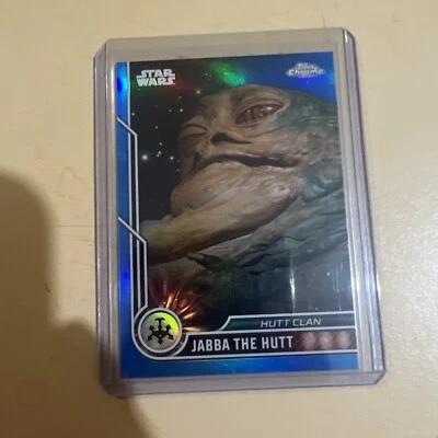 Jabba The Hut #/150 2023 Topps Chrome Star Wars Blue Refractor #45 - Image 1 of 2