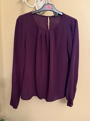 Blusa informal de seda de manga larga para mujer Foto 1 de 2