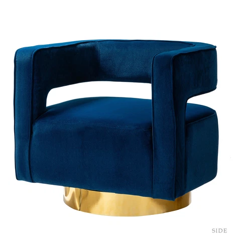 Karat Home Blanca Swivel Barrel Chair - Navy  MSRP $699.00 Cover