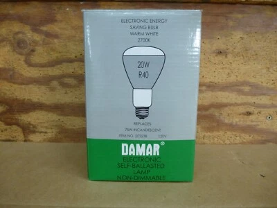 5 Pack of 20 W R40 2700K Energy Saving CFL Light Bulbs Replace 75W Damar #20223B - Image 1 of 4