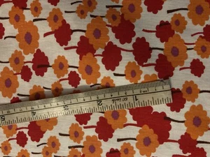 Organic Cotton 97cm Orange Floral Red Purple White - Picture 1 of 1