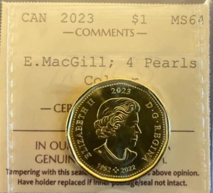 Canada- 1 Dollar -2023 - Elsie MacGill ; 4 Pearls Colour- ICCS Certified - MS-64 - Picture 1 of 3