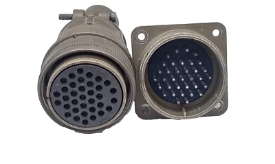 Amphenol A-28-15P  w/ BENDIX  MS3106A28-15S  Cable Mnt & bulkhead - Image 1 of 4