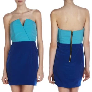 $340 NWT Neiman Marcus Naven Bombshell Red Carpet Dress Strapless S Blue TwoTone - Picture 1 of 11