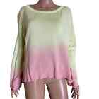 Mustard Seed TUSCAN SUNSETS OMBRE SWEATER IN YELLOW SZ SM wide arm boxy fit
