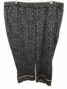 Linea by Louis Dell'Olio Women's Petite Printed Crop Pull-On Pants Grey P2X Size - Picture 1 of 2