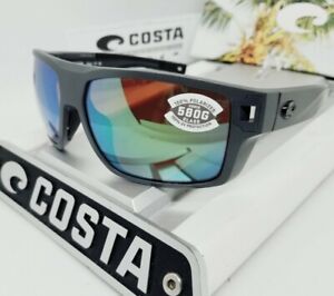 580G COSTA DEL MAR matte gray/green mirror "DIEGO" POLARIZED sunglasses! NEW! XL