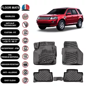 Floor Mats Liner Fits Land Rover Freelander 2 (2007-2015) 4D Molded Black 4pcs - Bild 1 von 5