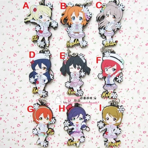 Anime Love Live! Lovelive Nico Kotori Snow Rubber Strap Charm Pendant Keychain Cover