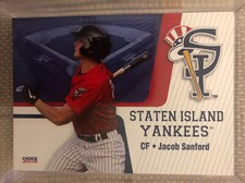 2019 Staten Island Yankees Choice #32 Jacob Sanford Nova Scotia Baseball Card