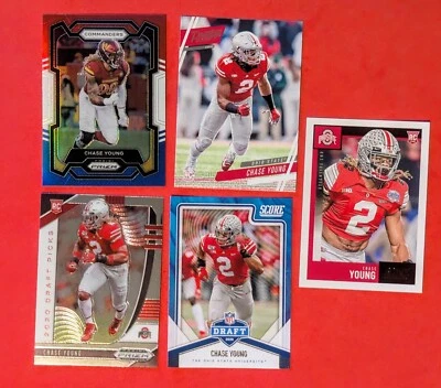 Chase Young 5 Card Lot Rookies/Inserts/Color Washington Commanders 2020-23 - Image 1 of 2