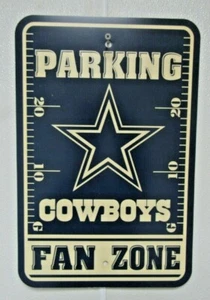 NFL Dallas Cowboys Fan Zone Parking Sign 12" x 18" Plastic by Fremont Die - Picture 1 of 2