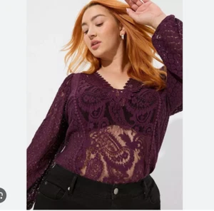 Torrid Plum Purple Lace Mix Boho Long Sleeve Top Witchy Whimsigoth Fairycore 5X - Picture 1 of 7