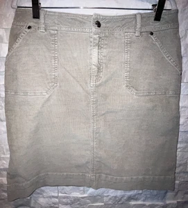 EUC SONOMA Cord Minirock Stretch 4 Taschen Knopf Reißverschluss Beige 10 Reg - Bild 1 von 7