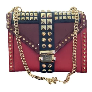 Michael Kors Whitney Studded Shoulder Bag - Bright Red Leather @331 - Picture 1 of 7