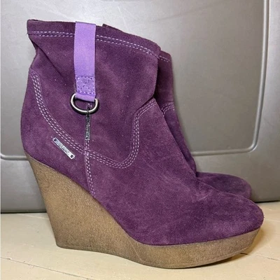 Diesel Purple Unkle Jessy Platform Wedge Heel Ankle Suede Size EU 38 US 7.5 - Image 1 of 4