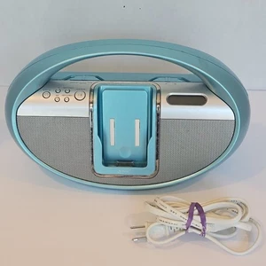 Sistema de acoplamiento portátil ILIVE IBR2807DP azul radio AM/FM boombox y base para iPod - Imagen 1 de 12