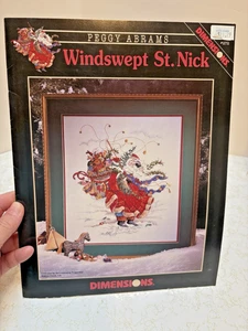 Vtg 1997 Dimensions Windswept St Nick Peggy Abrams Cross Stitch Pattern Book #27 - Picture 1 of 5