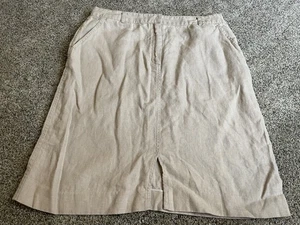 Gonna The Territory Ahead beige marrone lino casual minimalista donna taglia 12 - Foto 1 di 6