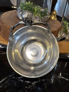 Skelett umwickelt Schale Knochen Metall Schmuck/Süßigkeitenschale 6,5" Schale Silber Indien - Bild 1 von 9