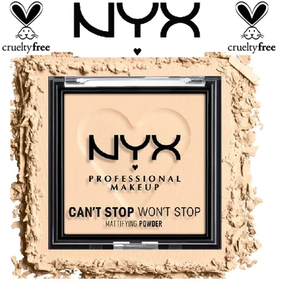 NYX Cant Stop Wont Stop Mattifying Pressed Powder- 01 Fair - Image 1 of 3