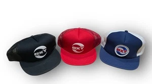 3 Oxy Mesh Hats Cap Red Black Blue Trucker Hat - Picture 1 of 5