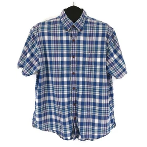 Lands' End Traditional Fit Button Down Shirt Men's XL / 46-48 Plaid 100% Cotton - Picture 1 of 11