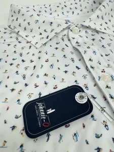 Neu mit Etikett Johnnie-O Gone Skifahren bedruckt federleicht Performance Polo weiß XL $ 110 - Bild 1 von 10
