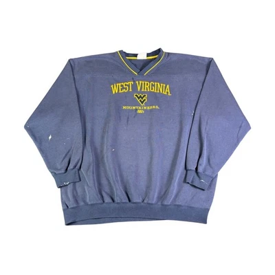 Sudadera estilo camiseta de fútbol americano West Virginia Mountaineers NCAA para hombre Y2K Foto 1 de 4