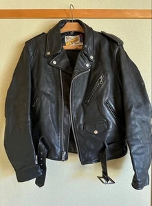 Schott Perfecto Double Riders Leather Jacket 618 Black Size:38 Used - Picture 1 of 10
