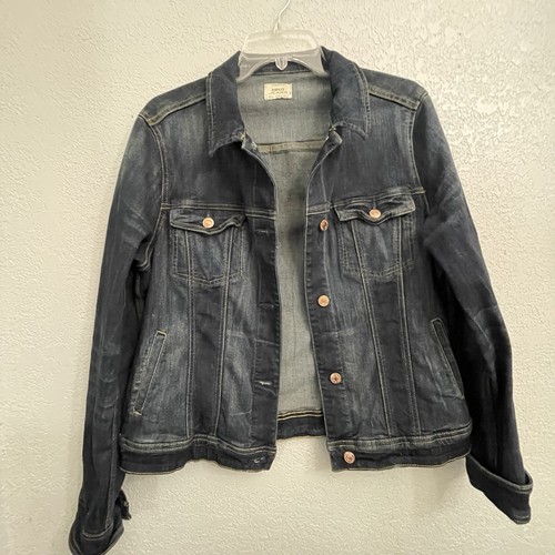 VETEMENTS MNG Jeans Denim Trucker Giacca Donna Grande Blu Invecchiato Elasticizzato ?