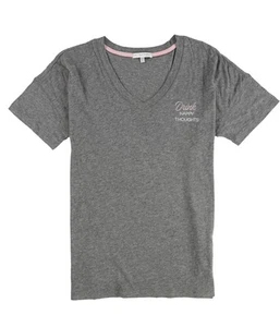 P.J. Salvage Womens Drink Happy Thoughts Pajama Sleep T-shirt, gray, S - Picture 1 of 2