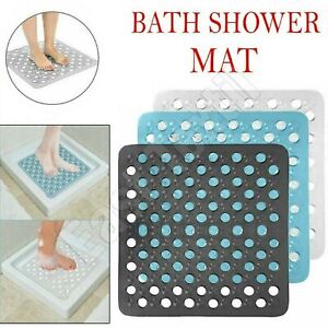 Bath Shower Mat Non Slip PVC Bathroom Rubber Anti Slip Suction Square 43 x 43 cm