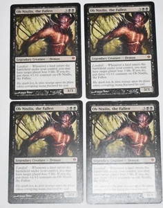 4x OB NIXILIS THE FALLEN Legendary Creature Demon ZENDIKAR Mythic Black MTG - Picture 1 of 4