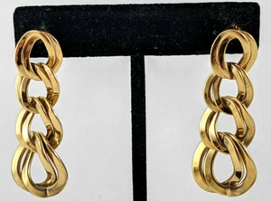 PENDIENTES DE CADENA DE ORO MONETARIO DE COLECCIÓN - Imagen 1 de 4