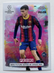 2020-21 Topps Chrome X Steve Aoki UCL Neon Futures Pedri #NF-P Rookie RC - Picture 1 of 2