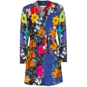 Johnny Was Archimal Short Robe Cotton Modal Soft Jersey Blue Floral Multi S;NWT - Picture 1 of 17