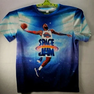 Camiseta Lebron James Dunk Hombre XL Azul Space Jam Tune Squad Estampado Completo - Imagen 1 de 12