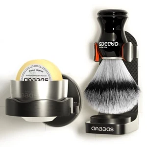 Stainless Steel Shaving Mug Bowl Men's Shave Soap Cup with Brush Set - Picture 1 of 8