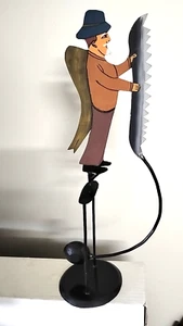 Vintage Balancing Pendulum Man with Hat and Saw Folk Art, 18 inches tall. - Picture 1 of 7