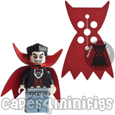 CAPES4MINIFIGS 2 MASSGESCHNEIDERTE Count Dracula Umhänge für Ihre Lego Minifiguren/Miniguren. NUR UMHÄNGE